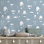 Grandeco Hot Air Balloon Airships Nursery Textured Wallpaper , Blue