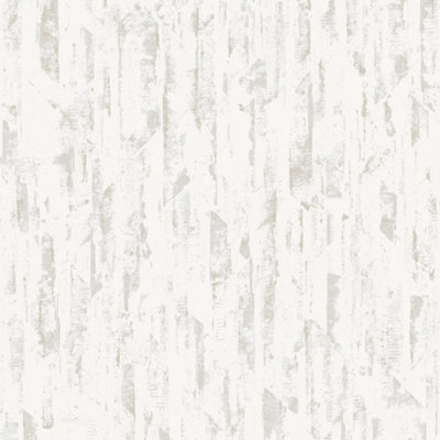 Grandeco Imperia Organic Metallic Shimmer Textured Wallpaper White, Taupe & Silver