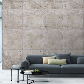 Grandeco Industrial Concrete Block Repeatable Wallpaper Mural 159 x 280cm