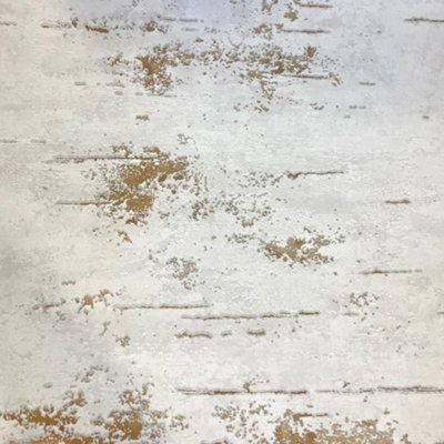 Grandeco Industrial Stone Concrete Wallpaper Paste The Wall White Metallic Gold