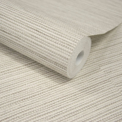 Grandeco Java Grasscloth Weave Textured Wallpaper Natural Light