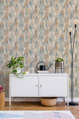 Grandeco Jungle Fever Bosa Plain Teal Wallpaper JF1102