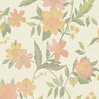 Grandeco Katsu Trail Floral Blown Wallpaper, Blush