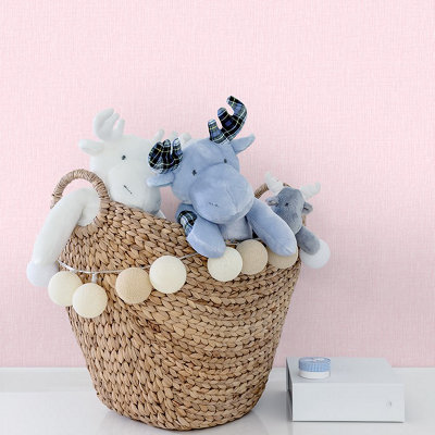 Grandeco Kids Nursery Textured Wallpaper Pink