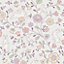 Grandeco Liberty Floral Bunny Trail Nursery Textured Wallpaper Lilac