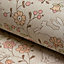 Grandeco Liberty Floral Bunny Trail Nursery Textured Wallpaper Natural Beige