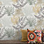 Grandeco Lima Delicate Fern Textured Wallpaper, White