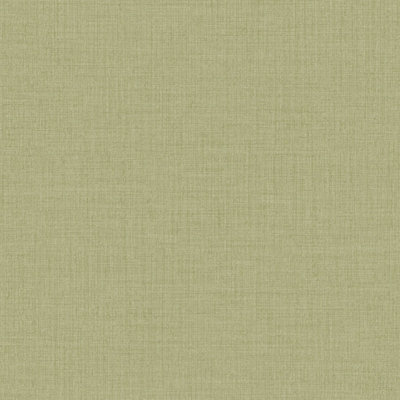 Grandeco Linen Textured Plain Wallpaper, Apple Green