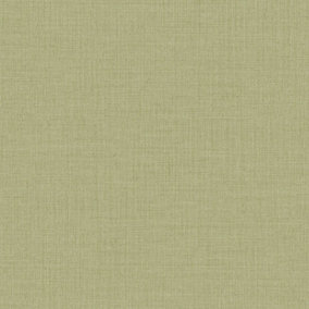 Grandeco Linen Textured Plain Wallpaper, Apple Green