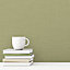 Grandeco Linen Textured Plain Wallpaper, Apple Green