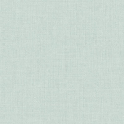 Grandeco Linen Textured Plain Wallpaper, Aqua Blue
