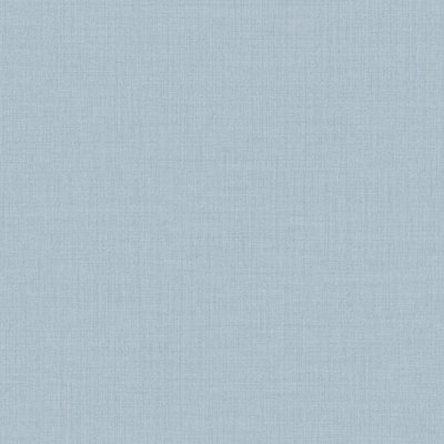 Grandeco Linen Textured Plain Wallpaper, Blue