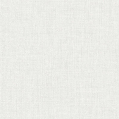 Grandeco Linen Textured Plain Wallpaper, Light Grey