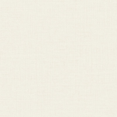 Grandeco Linen Textured Plain Wallpaper, Off White