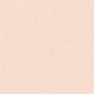 Grandeco Linen Textured Plain Wallpaper, Pink