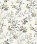 Grandeco Liva Leaf Sprig Trail Blown Vinyl Textured Wallpaper, Black & Yellow