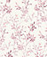 Grandeco Liva Leaf Sprig Trail Blown Vinyl Textured Wallpaper, White Pink