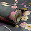 Grandeco Lola Painted Floral Trail Smooth Wallpaper, Charcoal Pink