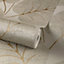 Grandeco Luxor Giant Leaf Textured Wallpaper, Whites