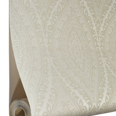 Grandeco Luxury Kismet Damask Cream & Beige Wallpaper A17701