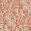 Grandeco Mae Painted Jungle Leaves Linen Textured Wallpaper Terracotta