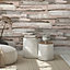 Grandeco Malay Natural Planked Wood effect Wallpaper, Blush Pink