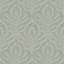 Grandeco Margot Filigree Metallic Damask Textured Wallpaper, Sage Green