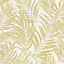 Grandeco Maui Palm Frond Leaf Textured Wallpaper, Neutral Gold