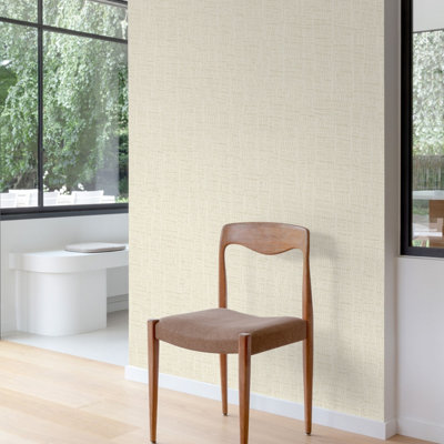 Grandeco Merlino Waffle Texture Blown Vinyl Wallpaper, Beige