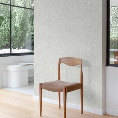 Grandeco Merlino Waffle Texture Blown Vinyl Wallpaper, Dove Grey
