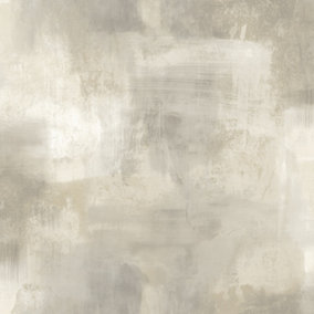 Grandeco Metro Distressed Rustic Paint Plaster effect textured Wallpaper, Taupe