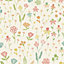 Grandeco Naive Ditsy Garden Flowers Textured Wallpaper, Neutral Pink