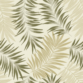 Grandeco Orleans Foliage Frond Textured Wallpaper, Green