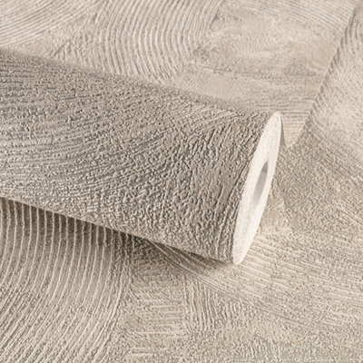 Grandeco Owen Rustic Scratched Plaster Blown Vinyl Textured Wallpaper