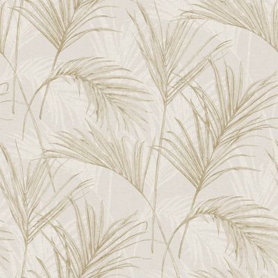 Grandeco  Palm Springs Textured Wallpaper, Neutral