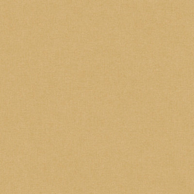 Grandeco Panama Plain Textured Linen Fabric Wallpaper, Yellow