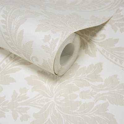 Grandeco Pattano Classical Luxury Damask Cream Wallpaper