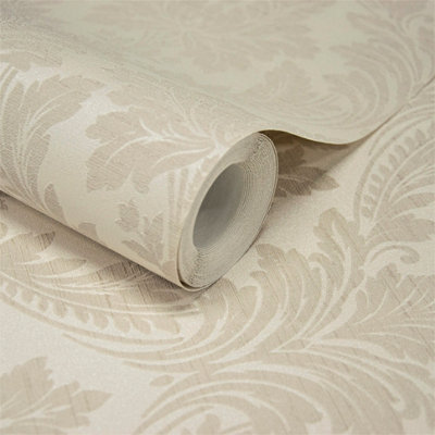 Grandeco Pattano Classical Luxury Damask Taupe Wallpaper DIY at B&Q