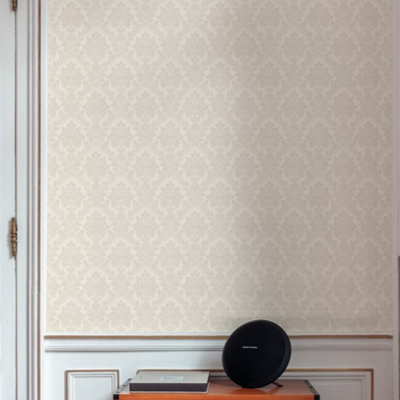 Grandeco Pattano Classical Luxury Damask Taupe Wallpaper
