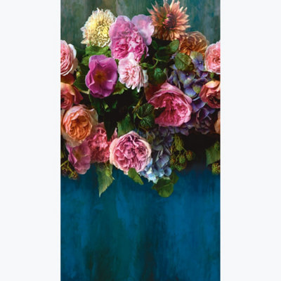 Grandeco Peony Bloom Floral Garland 3 panel repeatable mural 1.59 x 2.8m
