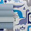 Grandeco Pinstripe Nursery Textured Wallpaper Blue