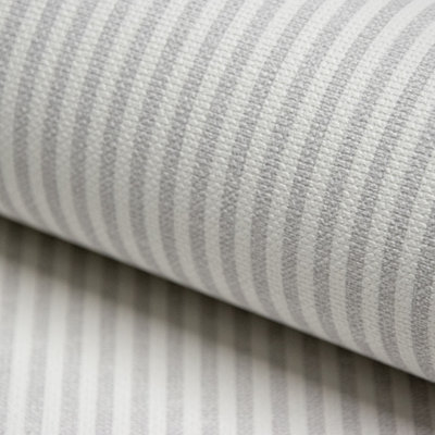 Grandeco Pinstripe Nursery Textured Wallpaper Grey