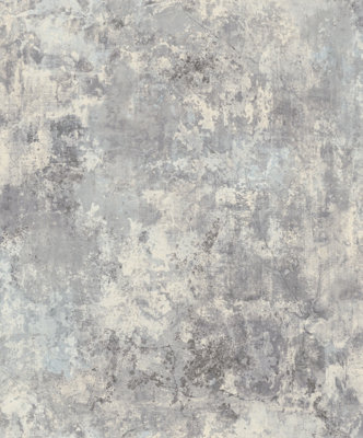 Grandeco Plaster Concrete Effect Light Grey Wallpaper 170803