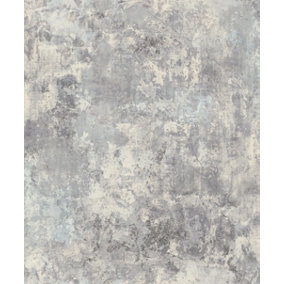 Grandeco Plaster Concrete Effect Light Grey Wallpaper 170803