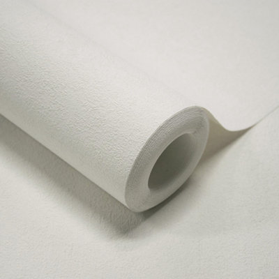 Grandeco Plaster Effect Casper Blown Vinyl Wallpaper, Off White