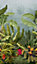 Grandeco Raffia Effect Green Jungle Leaves Repeatable Wallpaper Mural 159 x 280cm