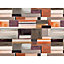 Grandeco Retro Colour Blocks 7 Lane Mural Textured Mural, Multi  2.8 x 3.71m
