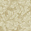 Grandeco Rossetti Acanthus Leaves Scroll Smooth Wallpaper, Gold