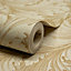 Grandeco Rossetti Acanthus Leaves Scroll Smooth Wallpaper, Gold