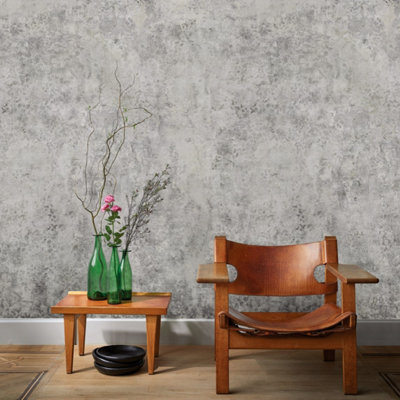 Grandeco Rustic Concrete 3 lane repeatable Textured Mural, 2.8 x 1.59m